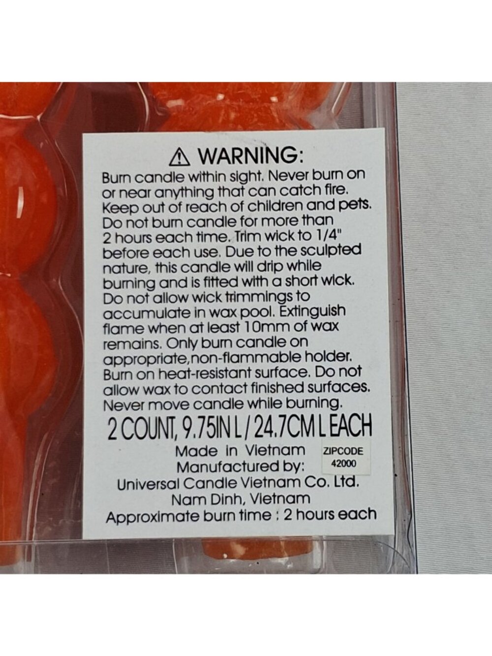 Broomstick Blvd Halloween Stacked Pumpkins Taper Candles 9.75" Hocus Pocus - Picture 8 of 8